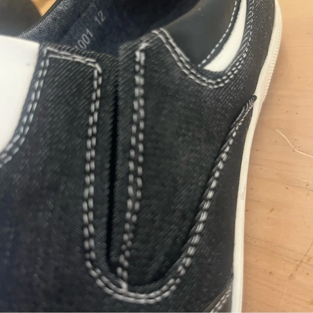 Marco‎ Vitale Men's Slip-On Denim Leather Sneakers | Size 12 | Black